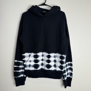 Talentless Black White Border Wash Hoodie Sweatshirt Tie Dye Pullover Small